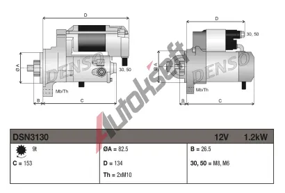 DENSO Startér DEN DSN3130, DSN3130 DENSO Startér DEN DSN3130, DSN3130