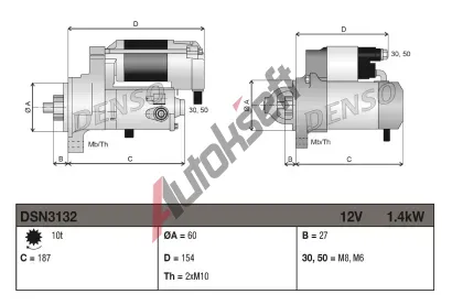 DENSO Startér DEN DSN3132, DSN3132 DENSO Startér DEN DSN3132, DSN3132