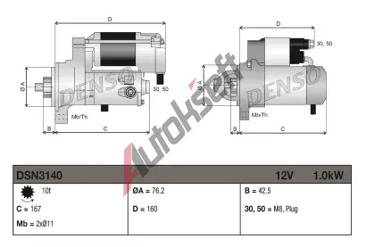 DENSO Startér DEN DSN3140, DSN3140 DENSO Startér DEN DSN3140, DSN3140