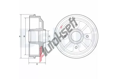 DELPHI Brzdov buben - 180 mm DF BF282, BF282