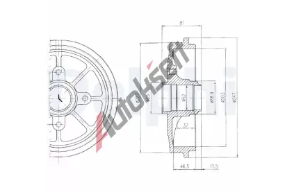 DELPHI Brzdov buben - 203 mm DF BF393, BF393