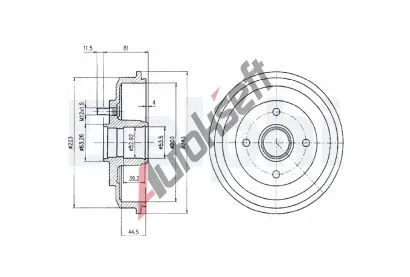 DELPHI Brzdov buben - 203 mm DF BF402, BF402