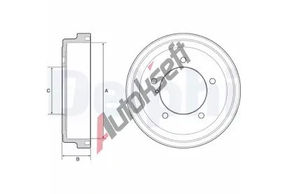 DELPHI Brzdový buben DF BF531, BF531 DELPHI Brzdový buben DF BF531, BF531