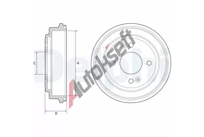 DELPHI Brzdový buben DF BF551, BF551 DELPHI Brzdový buben DF BF551, BF551