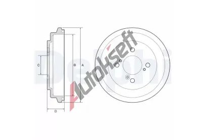 DELPHI Brzdový buben DF BF596, BF596 DELPHI Brzdový buben DF BF596, BF596