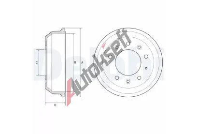 DELPHI Brzdový buben DF BF608, BF608  DELPHI Brzdový buben DF BF608, BF608