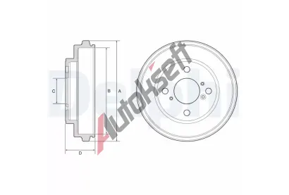 DELPHI Brzdov buben - 232 mm DF BF625, BF625