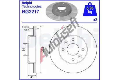 DELPHI Brzdov kotou - 238 mm DF BG2217, BG2217