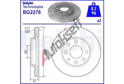 DELPHI Brzdov kotou - 236 mm DF BG2278, BG2278