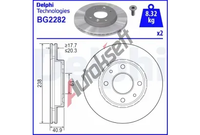 DELPHI Brzdov kotou - 238 mm DF BG2282, BG2282