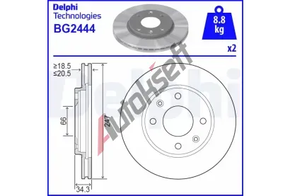 DELPHI Brzdov kotou - 247 mm DF BG2444, BG2444