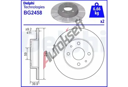 DELPHI Brzdov kotou - 240 mm DF BG2458, BG2458