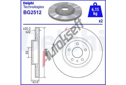 DELPHI Brzdov kotou - 284 mm DF BG2512, BG2512