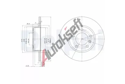 DELPHI Brzdov kotou - 286 mm DF BG2622, BG2622