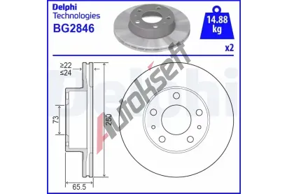 DELPHI Brzdov kotou - 280 mm DF BG2846, BG2846