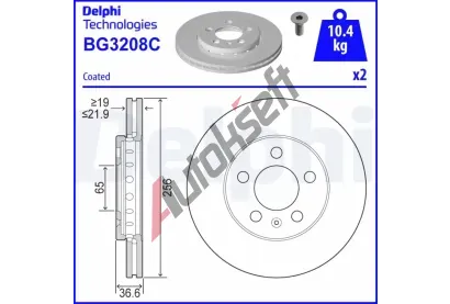 DELPHI Brzdov kotou - 256 mm DF BG3208C, BG3208C