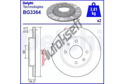 DELPHI Brzdov kotou - 247 mm DF BG3364, BG3364