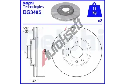 DELPHI Brzdov kotou - 280 mm DF BG3405, BG3405