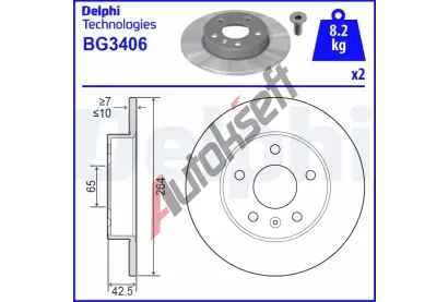 DELPHI Brzdov kotou - 264 mm DF BG3406, BG3406