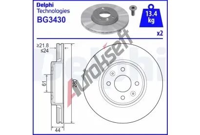 DELPHI Brzdov kotou - 280 mm DF BG3430, BG3430