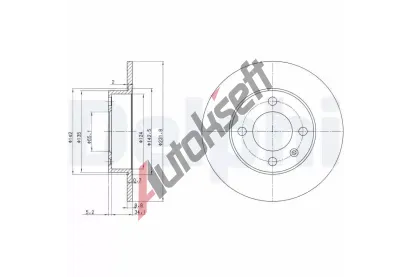 DELPHI Brzdov kotou - 232 mm DF BG3505, BG3505