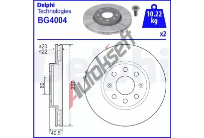 DELPHI Brzdov kotou - 257 mm DF BG4004, BG4004