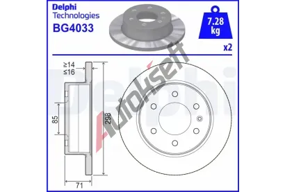 DELPHI Brzdov kotou - 298 mm DF BG4033, BG4033