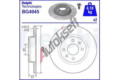 DELPHI Brzdov kotou - 259 mm DF BG4045, BG4045
