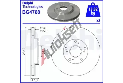 DELPHI Brzdov kotou - 282 mm DF BG4768, BG4768