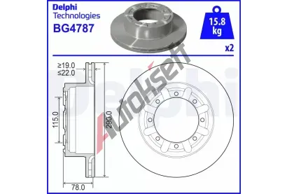 DELPHI Brzdov kotou - 290 mm DF BG4787, BG4787