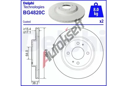 DELPHI Brzdov kotou - 257 mm DF BG4820C, BG4820C