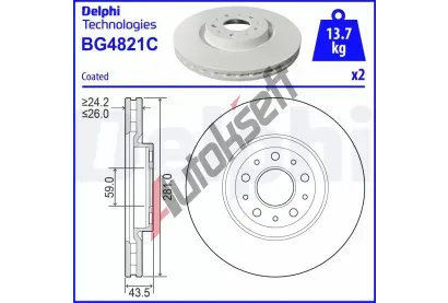 DELPHI Brzdov kotou - 281 mm DF BG4821C, BG4821C