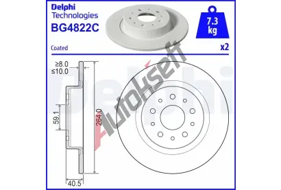DELPHI Brzdov kotou - 264 mm DF BG4822C, BG4822C