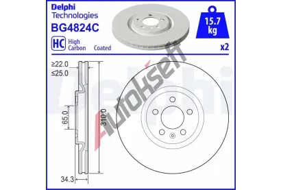 DELPHI Brzdov kotou - 310 mm DF BG4824C, BG4824C