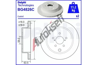DELPHI Brzdov kotou - 278 mm DF BG4826C, BG4826C