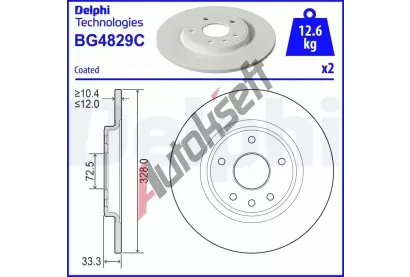 DELPHI Brzdov kotou - 328 mm DF BG4829C, BG4829C