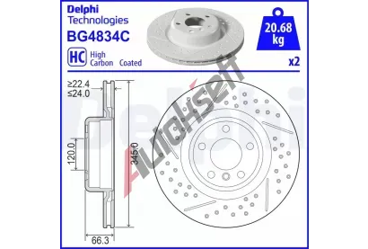 DELPHI Brzdov kotou - 345 mm DF BG4834C, BG4834C