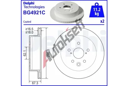 DELPHI Brzdov kotou - 290 mm DF BG4921C, BG4921C