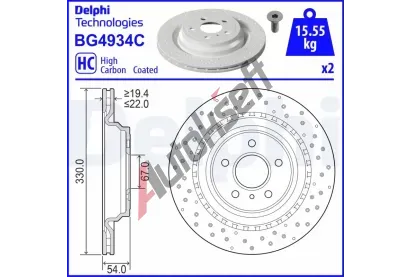 DELPHI Brzdov kotou - 330 mm DF BG4934C, BG4934C