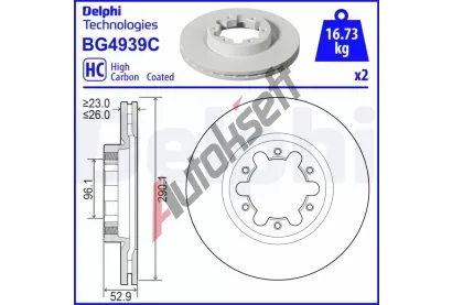 DELPHI Brzdov kotou - 290 mm DF BG4939C, BG4939C