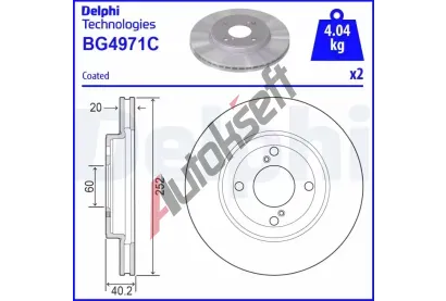 DELPHI Brzdov kotou - 252 mm DF BG4971C, BG4971C