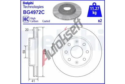 DELPHI Brzdov kotou - 236 mm DF BG4972C, BG4972C