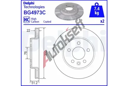 DELPHI Brzdov kotou - 300 mm DF BG4973C, BG4973C