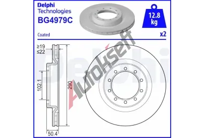 DELPHI Brzdov kotou - 290 mm DF BG4979C, BG4979C
