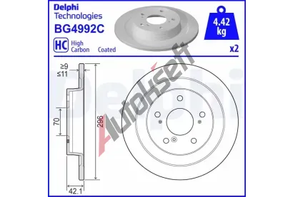 DELPHI Brzdov kotou - 296 mm DF BG4992C, BG4992C