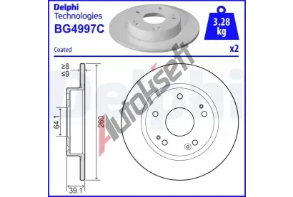 DELPHI Brzdov kotou - 260 mm DF BG4997C, BG4997C
