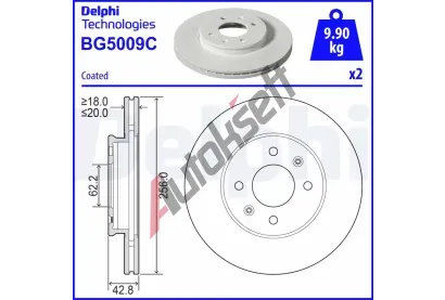 DELPHI Brzdov kotou - 256 mm DF BG5009C, BG5009C