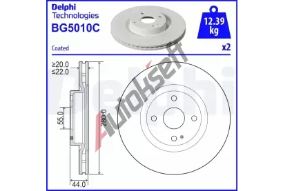 DELPHI Brzdov kotou - 280 mm DF BG5010C, BG5010C