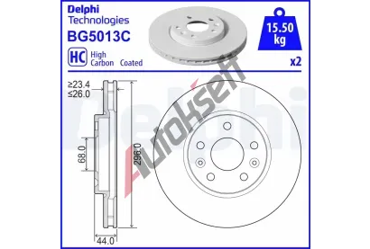 DELPHI Brzdov kotou - 296 mm DF BG5013C, BG5013C