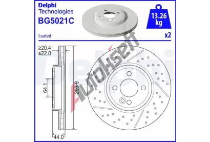 DELPHI Brzdov kotou - 294 mm DF BG5021C, BG5021C
